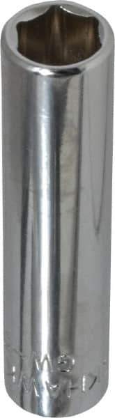 Blackhawk by Proto - 1/4" Drive, Deep Hand Socket - 6 Points, 1-15/16" OAL, Chrome Finish - Eagle Tool & Supply