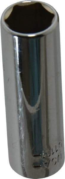 Blackhawk by Proto - 1/4" Drive, Deep Hand Socket - 6 Points, 1-15/16" OAL, Chrome Finish - Eagle Tool & Supply