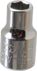 Blackhawk by Proto - 7/32", 1/4" Drive, Standard Hand Socket - 6 Points, 1" OAL, Chrome Finish - Eagle Tool & Supply