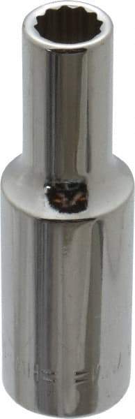 Blackhawk by Proto - 3/8" Drive, Deep Hand Socket - 12 Points, 2-7/64" OAL, Chrome Finish - Eagle Tool & Supply