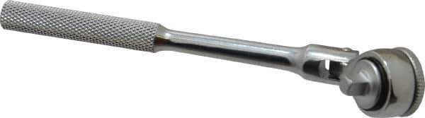 Blackhawk by Proto - 1/4" Drive Round Head Quick-Release Ratchet - Chrome Finish, 6-1/2" OAL, 43 Gear Teeth, Standard Knurled Handle, Flex Head - Eagle Tool & Supply