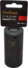 Blackhawk by Proto - 1/2" Drive 1-1/16" Deep Impact Socket - 6 Points, 3-1/2" OAL - Eagle Tool & Supply
