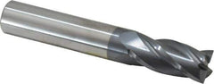 SGS - 9/16", 1-1/8" LOC, 9/16" Shank Diam, 3-1/2" OAL, 4 Flute, Solid Carbide Square End Mill - Single End, AlTiN Finish, Spiral Flute, 30° Helix, Centercutting, Right Hand Cut, Right Hand Flute, Series 1 - Eagle Tool & Supply