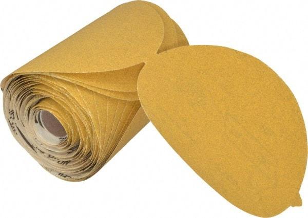 Norton - 6" Diam, 100 Grit Aluminum Oxide Adhesive PSA Disc - Medium Grade, Gold, C Weighted Backing, Flexible - Eagle Tool & Supply