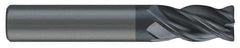 SGS - 5/8", 4 Flute, Single End, Solid Carbide, 0.04" Corner Radius End Mill - 6" OAL, Right Hand Flute, 1-1/4" LOC, Right Hand Cut, 3" Extended Reach - Eagle Tool & Supply