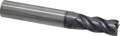 SGS - 11/32", 13/16" LOC, 3/8" Shank Diam, 2-1/2" OAL, 4 Flute, Solid Carbide Square End Mill - Single End, AlTiN Finish, Spiral Flute, Variable° Helix, Right Hand Cut, Right Hand Flute, Series Z1 - Eagle Tool & Supply