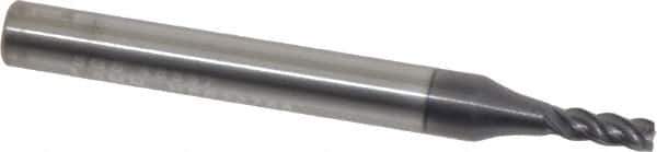 SGS - 3mm, 8mm LOC, 6mm Shank Diam, 57mm OAL, 4 Flute, Solid Carbide Square End Mill - Single End, AlTiN Finish, Spiral Flute, Variable° Helix, Right Hand Cut, Right Hand Flute, Series Z1M - Eagle Tool & Supply