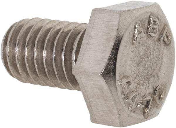 Value Collection - M6x1.00mm Metric Coarse, 10mm Length Under Head Hex Head Cap Screw - Fully Threaded, Grade 316 Stainless Steel, Uncoated, 10mm Hex - Eagle Tool & Supply