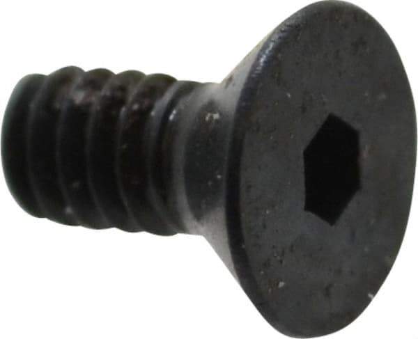 Camcar - #2-56 UNC Hex Socket Drive, 82° Flat Screw - Alloy Steel, Black Oxide Finish, Fully Threaded, 3/16" OAL - Eagle Tool & Supply