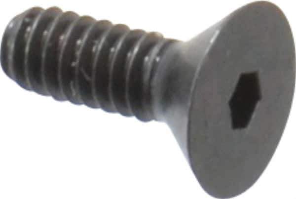 Camcar - #2-56 UNC Hex Socket Drive, 82° Flat Screw - Alloy Steel, Black Oxide Finish, Fully Threaded, 1/4" OAL - Eagle Tool & Supply