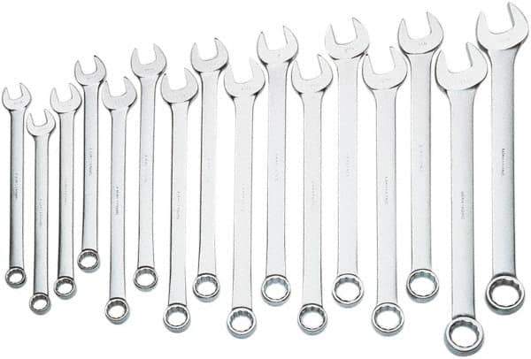 Proto - 16 Piece, 1-5/16" to 2-1/2", 12 Point Combination Wrench Set - Inch Measurement Standard, Satin Finish, Comes in Box - Eagle Tool & Supply