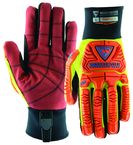 Synthetic Leather Double Palm Reinforced Red PVC Palm Gloves Large - Eagle Tool & Supply