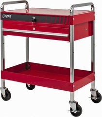 Sunex Tools - 350 Lb Capacity, 16" Wide x 30" Long x 35-1/4" High Service Cart - 1 Drawer, 2 Shelf, Steel - Eagle Tool & Supply