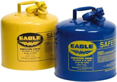 Eagle - 5 Gal Galvanized Steel Type I Safety Can - 13-1/2" High x 12-1/2" Diam, Yellow - Eagle Tool & Supply