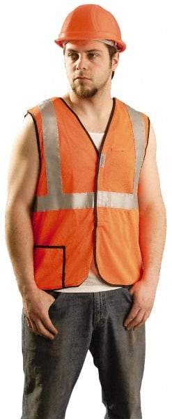 PRO-SAFE - Size 2XL High Visibility Orange Mesh Breakaway Vest - 46 to 49" Chest, ANSI 107-2004, Hook & Loop Closure, 2 Pockets, Polyester - Eagle Tool & Supply