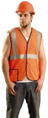 PRO-SAFE - Size 3XL High Visibility Orange Mesh Breakaway Vest - 49 to 52" Chest, ANSI 107-2004, Hook & Loop Closure, 2 Pockets, Polyester - Eagle Tool & Supply