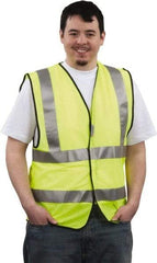 PRO-SAFE - Size 3XL High Visibility Yellow Mesh Breakaway Vest - 49 to 52" Chest, ANSI 107-2004, Hook & Loop Closure, 2 Pockets, Polyester - Eagle Tool & Supply