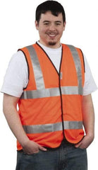 PRO-SAFE - Size XL High Visibility Orange Mesh General Purpose Vest - 43 to 46" Chest, ANSI 107-2004, Hook & Loop Closure, Polyester - Eagle Tool & Supply