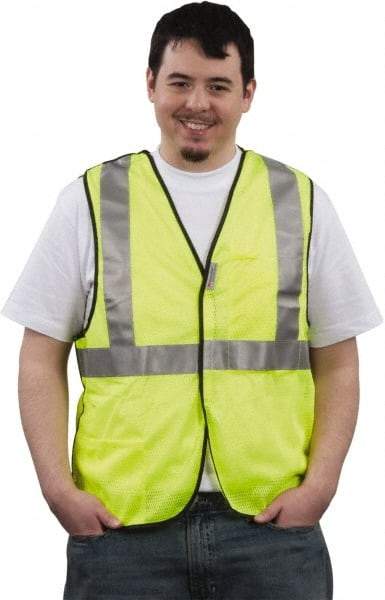 PRO-SAFE - Size M High Visibility Yellow Mesh General Purpose Vest - 37 to 39" Chest, ANSI 107-2004, Hook & Loop Closure, Polyester - Eagle Tool & Supply