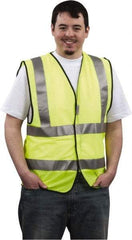 PRO-SAFE - Size 3XL High Visibility Yellow Mesh General Purpose Vest - 49 to 52" Chest, ANSI 107-2004, Hook & Loop Closure, Polyester - Eagle Tool & Supply