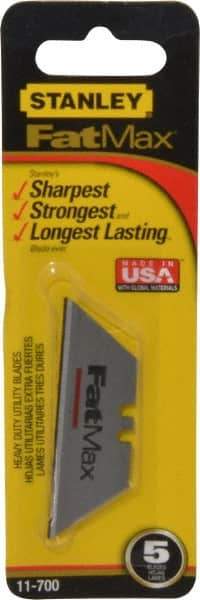 Stanley - 5 Piece High Carbon Steel Utility Knife Blade - 2-7/16" OAL, 0.024" Blade Thickness - Eagle Tool & Supply