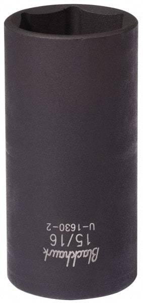 Blackhawk by Proto - 3/8" Drive 1" Deep Impact Socket - 6 Points, 2-9/16" OAL - Eagle Tool & Supply
