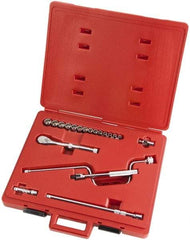 Proto - 20 Piece 3/8" Drive Full Polish Finish Socket Set - 12 Points, 6mm to 19mm Range, Metric Measurement Standard - Eagle Tool & Supply