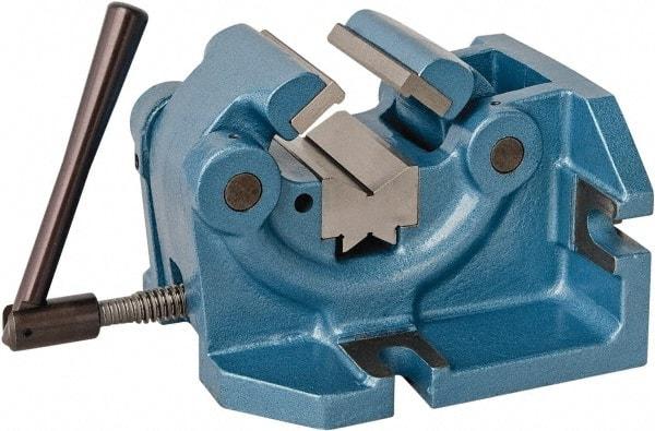 Bison - 4" Jaw Width, 2" Throat Depth, Manual Self Centering Vise - Steel - Eagle Tool & Supply