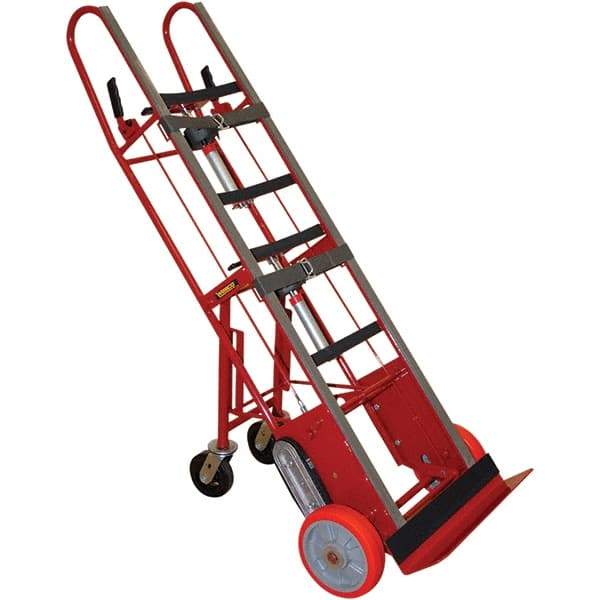 Wesco Industrial Products - 1,800 Lb Capacity 72" OAH Appliance Hand Truck - 5 x 24" Base Plate, Dual Loop Handle, Steel, Polyurethane Wheels - Eagle Tool & Supply