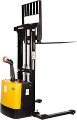 Vestil - 2,000 Lb Capacity, 62" Lift Height, Battery Powered Stacker - 2-1/4" Lowered Height, 42" Fork Length, 58" Overall Width - Eagle Tool & Supply