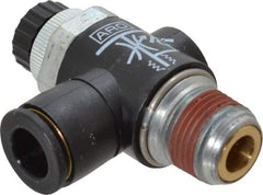 ARO/Ingersoll-Rand - 3/8" Male NPT x 3/8" Female NPT Right Angle Flow Control Valve - 0 to 150 psi & Brass Material - Eagle Tool & Supply
