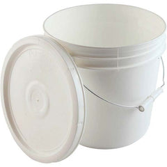 Dynalon Labware - 1 6-Piece 2 Gal 9.291" High, High-Density Polyethylene Round White Single Pail - Eagle Tool & Supply