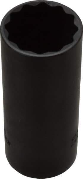 Proto - 1-1/16", 1/2" Drive, Deep Hand Socket - 12 Points, 3-1/4" OAL, Alloy Steel, Black Finish - Eagle Tool & Supply