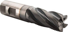 Hertel - 1" Diam, Fine Pitch, 2" LOC, 5 Flute Cobalt Roughing Square End Mill - TiCN Finish, 4-1/2" OAL, 1" Shank Diam, Single End, Centercutting, 30° Helix - Eagle Tool & Supply