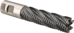 Hertel - 1-1/4" Diam, Coarse Pitch, 4" LOC, 6 Flute Cobalt Roughing Square End Mill - TiCN Finish, 6-1/2" OAL, 1-1/4" Shank Diam, Single End, 30° Helix - Eagle Tool & Supply