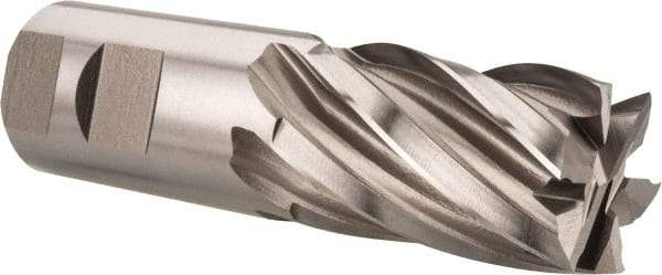 Hertel - 1-1/4", 2" LOC, 1-1/4" Shank Diam, 4-1/2" OAL, 6 Flute, Cobalt Square End Mill - Single End, Uncoated, Spiral Flute, 30° Helix, Centercutting, Right Hand Cut, Right Hand Flute - Eagle Tool & Supply