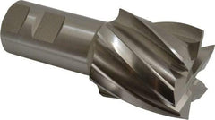 Hertel - 2", 2" LOC, 1-1/4" Shank Diam, 4-1/2" OAL, 6 Flute, Cobalt Square End Mill - Single End, Uncoated, Spiral Flute, 30° Helix, Centercutting, Right Hand Cut, Right Hand Flute - Eagle Tool & Supply