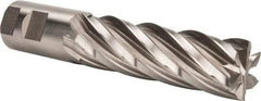 Hertel - 1-1/4", 4" LOC, 1-1/4" Shank Diam, 6-1/2" OAL, 6 Flute, Cobalt Square End Mill - Single End, Uncoated, Spiral Flute, 30° Helix, Centercutting, Right Hand Cut, Right Hand Flute - Eagle Tool & Supply