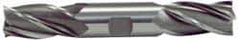 Hertel - 1/2", 1" LOC, 1/2" Shank Diam, 4-1/2" OAL, 4 Flute, High Speed Steel Square End Mill - Double End, TiCN Finish, Spiral Flute, 30° Helix, Centercutting, Right Hand Cut, Right Hand Flute - Eagle Tool & Supply