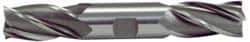 Hertel - 1", 1-7/8" LOC, 1" Shank Diam, 6-3/8" OAL, 4 Flute, High Speed Steel Square End Mill - Double End, TiCN Finish, Spiral Flute, 30° Helix, Centercutting, Right Hand Cut, Right Hand Flute - Eagle Tool & Supply