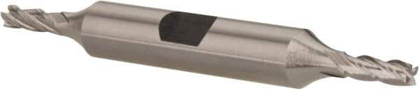 Hertel - 5/32", 7/16" LOC, 3/8" Shank Diam, 3-1/8" OAL, 4 Flute, Cobalt Square End Mill - Double End, Uncoated, Spiral Flute, 30° Helix, Centercutting, Right Hand Cut, Right Hand Flute - Eagle Tool & Supply