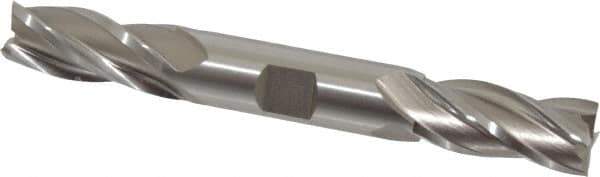 Hertel - 5/8", 1-3/8" LOC, 5/8" Shank Diam, 5" OAL, 4 Flute, Cobalt Square End Mill - Double End, Uncoated, Spiral Flute, 30° Helix, Centercutting, Right Hand Cut, Right Hand Flute - Eagle Tool & Supply