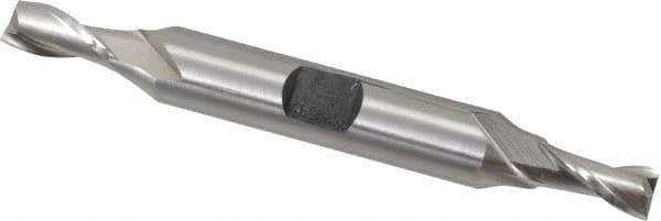 Hertel - 1/4", 1/2" LOC, 3/8" Shank Diam, 3-1/8" OAL, 2 Flute, Cobalt Square End Mill - Double End, Uncoated, Spiral Flute, 30° Helix, Centercutting, Right Hand Cut, Right Hand Flute - Eagle Tool & Supply