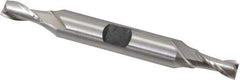 Hertel - 1/4", 1/2" LOC, 3/8" Shank Diam, 3-1/8" OAL, 2 Flute, Cobalt Square End Mill - Double End, Uncoated, Spiral Flute, 30° Helix, Centercutting, Right Hand Cut, Right Hand Flute - Eagle Tool & Supply