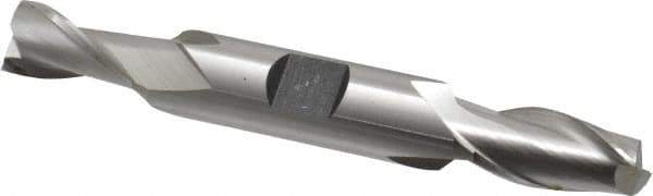 Hertel - 7/16", 13/16" LOC, 1/2" Shank Diam, 3-3/4" OAL, 2 Flute, Cobalt Square End Mill - Double End, Uncoated, Spiral Flute, 30° Helix, Centercutting, Right Hand Cut, Right Hand Flute - Eagle Tool & Supply