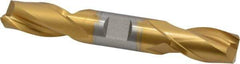 Hertel - 3/4", 1-5/16" LOC, 3/4" Shank Diam, 5" OAL, 2 Flute, Cobalt Square End Mill - Double End, TiN Finish, Spiral Flute, 30° Helix, Centercutting, Right Hand Cut, Right Hand Flute - Eagle Tool & Supply