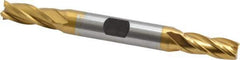 Hertel - 5/16", 3/4" LOC, 3/8" Shank Diam, 3-1/2" OAL, 4 Flute, Cobalt Square End Mill - Double End, TiN Finish, Spiral Flute, 30° Helix, Centercutting, Right Hand Cut, Right Hand Flute - Eagle Tool & Supply