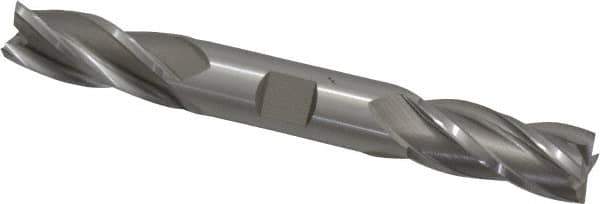 Hertel - 5/8", 1-3/8" LOC, 5/8" Shank Diam, 5" OAL, 4 Flute, High Speed Steel Square End Mill - Double End, Uncoated, Spiral Flute, 30° Helix, Centercutting, Right Hand Cut, Right Hand Flute - Eagle Tool & Supply
