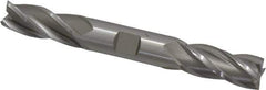 Hertel - 5/8", 1-3/8" LOC, 5/8" Shank Diam, 5" OAL, 4 Flute, High Speed Steel Square End Mill - Double End, Uncoated, Spiral Flute, 30° Helix, Centercutting, Right Hand Cut, Right Hand Flute - Eagle Tool & Supply