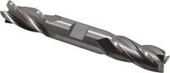 Hertel - 3/4", 1-5/8" LOC, 3/4" Shank Diam, 5-5/8" OAL, 4 Flute, High Speed Steel Square End Mill - Double End, Uncoated, Spiral Flute, 30° Helix, Centercutting, Right Hand Cut, Right Hand Flute - Eagle Tool & Supply